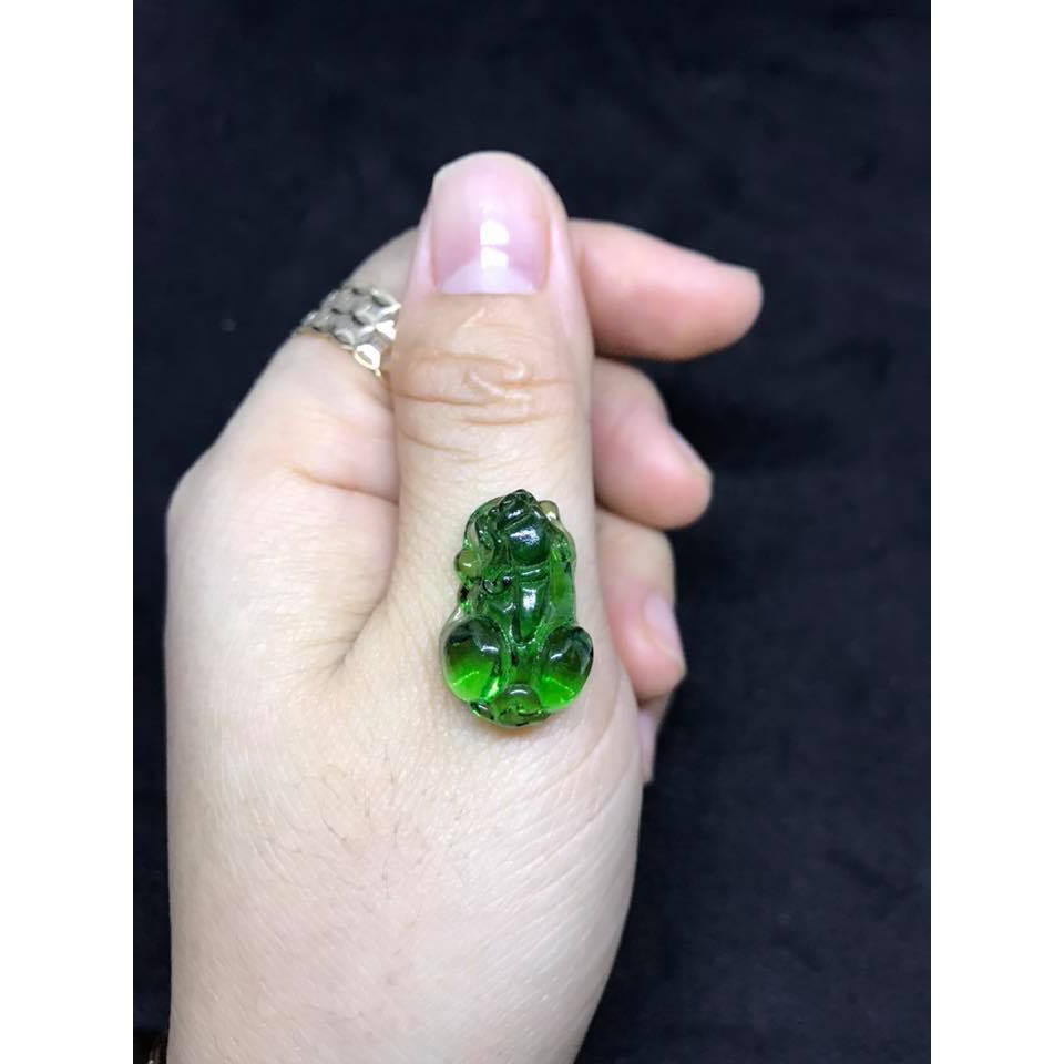 MẶT TỲ HƯU MAY MẮN TÀI LỘC Đ.Á PHONG THỦY XANH LÁ