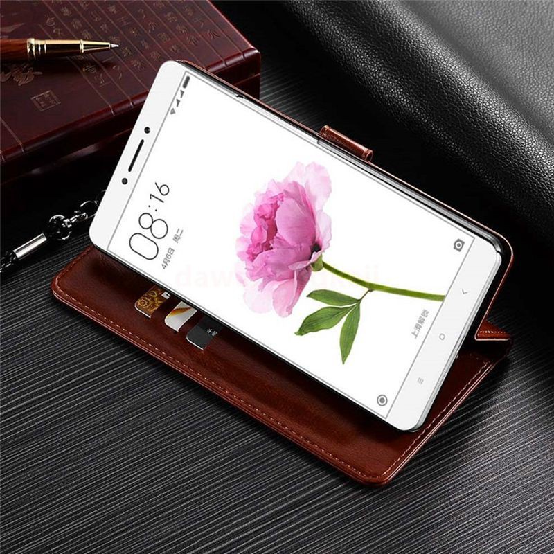 Bao Da PU Viền Silicon Dẻo Nắp Gập Cho Xiaomi Mi Max Mix 1 2 3 2S A1 A2 A3 Lite A2Lite A3Lite Poco M4 X4 Pro M4Pro 4G X4Pro 5G