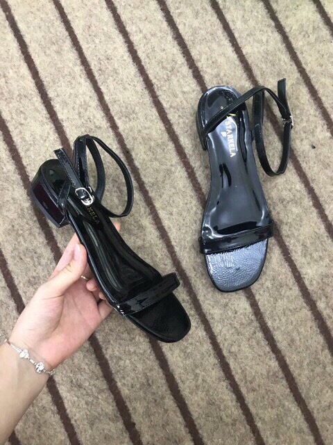 Giày sandal trơn hai dây mảnh gót 2p êm chân mã s14