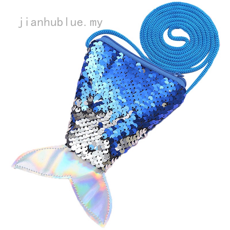 Túi Đeo Chéo Đuôi Nàng Tiên Cá Bằng Da Cho Bé
