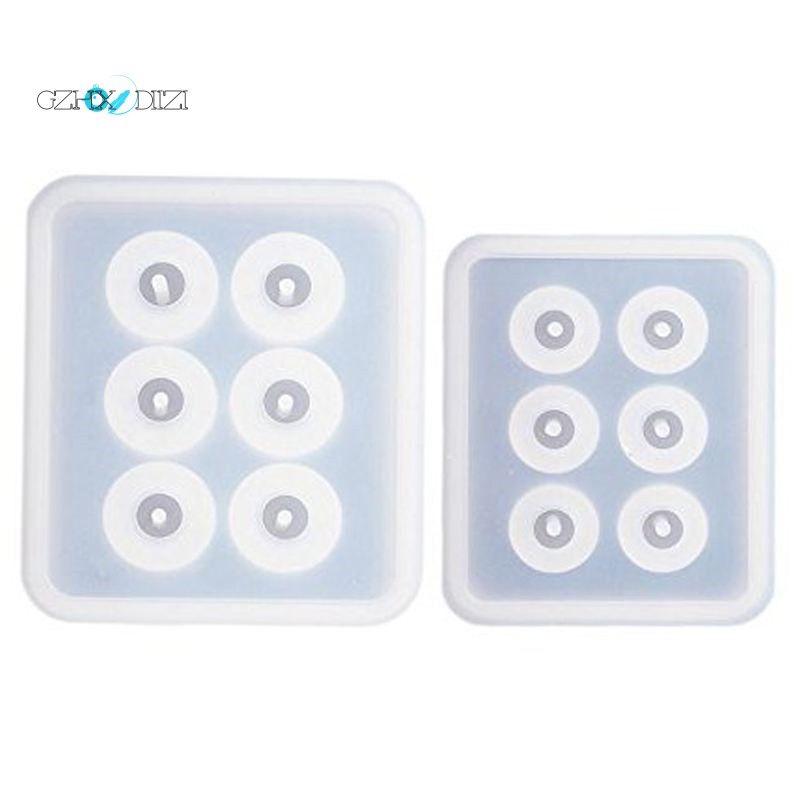 Bộ 2 khuôn silicone làm trang sức có kích thước lỗ tròn 12mm/ 16mm