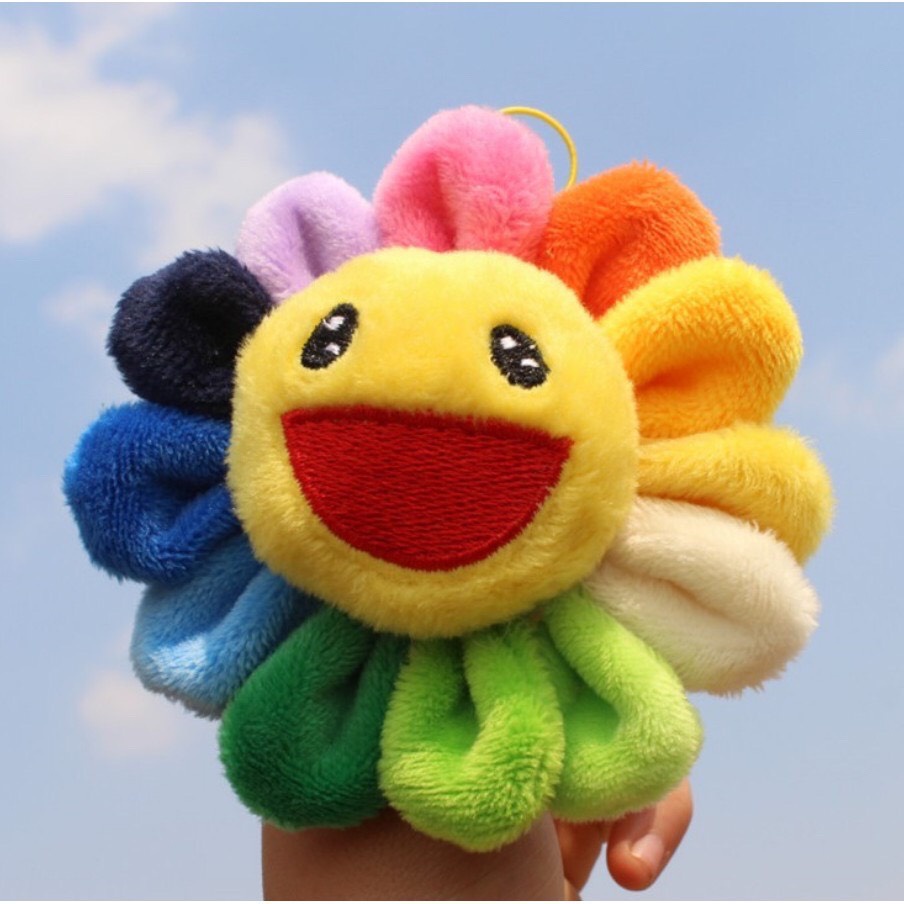 Phụ kiện hoa mặt cười kaikai kiki bảy màu cài balo túi sách quần áo siêu chất