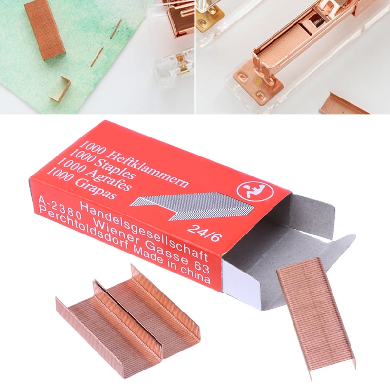 Wer 1000 Chiếc / Hộp 12mm 12# Set 24 / 6 Kẹp Bấm Ghim Bằng Kim Loại Tiện Dụng Cho Văn Phòng / Trường Học