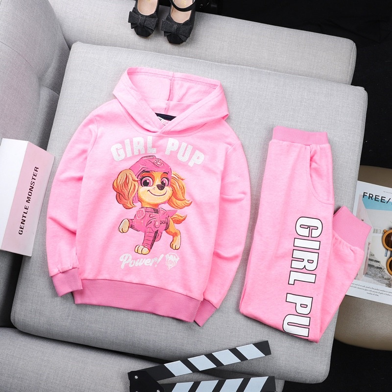 Bộ set Nỉ mũ hoodie bé gái xuất dư siêu mềm mịn 20-52kg