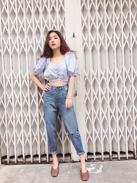 Quần Jeans Boyfriend rách gối (VNXK)