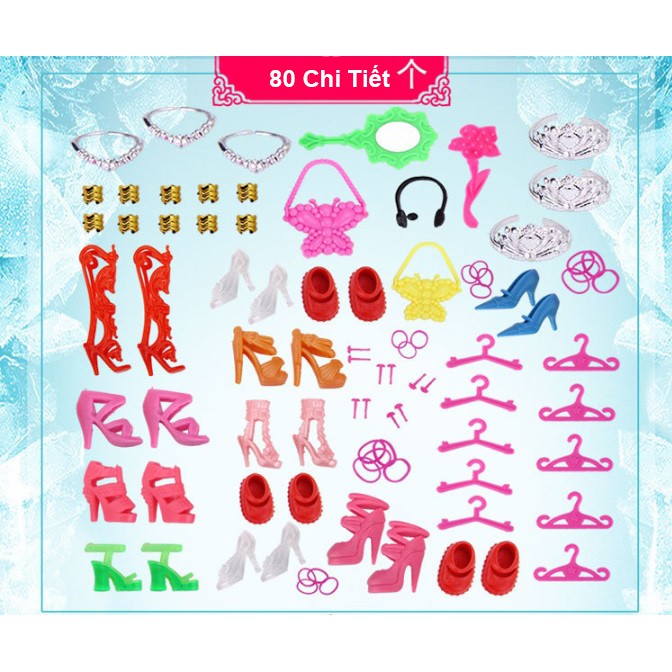 Set Hộp Búp Bê Gia Đình 3D Phát Nhạc Kèm Phụ Kiện 98 Chi Tiết Thời Trang