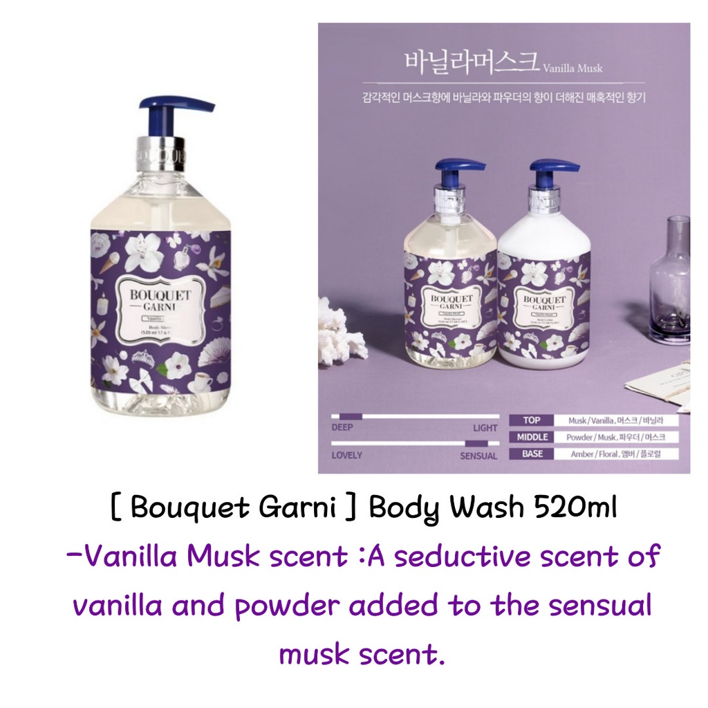 Sữa Rửa Mặt 520ml / Bột Em Bé / Dầu Gội Đầu / Hoa Anh Đào / Hoa Hồng / Ylang Ylang / Xà Phòng Làm Sạch / Mùi Hương Vanilla Musk