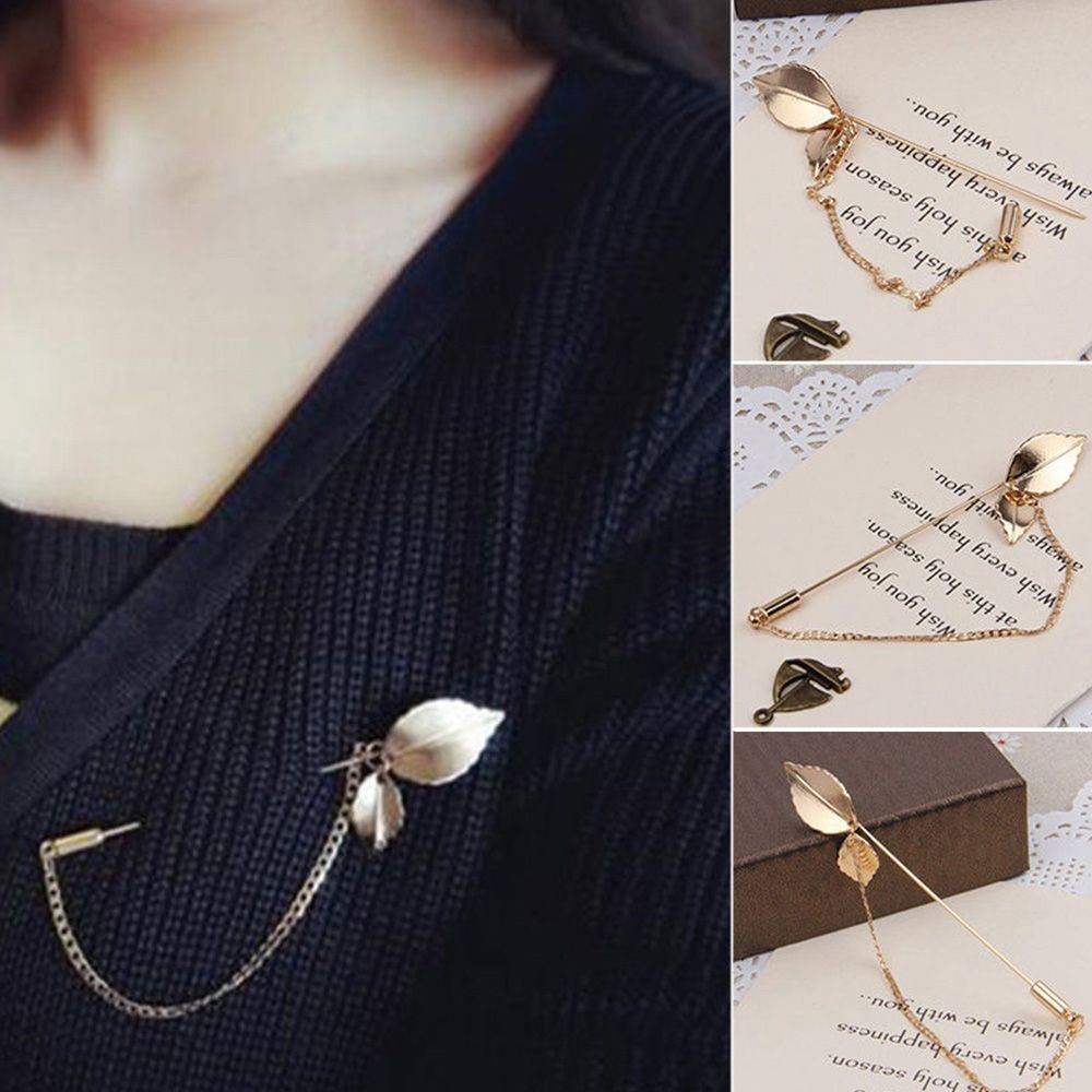 Ghim Cài Áo Hình Chiếc Lá Thời Trang Cho Nam Nữ