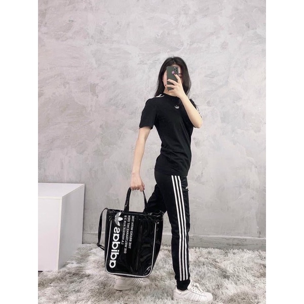 TNS - Túi tote form vuông hottrend vừa laptop Adidaz shopper bag-chất da bóng ánh kim cực trendy