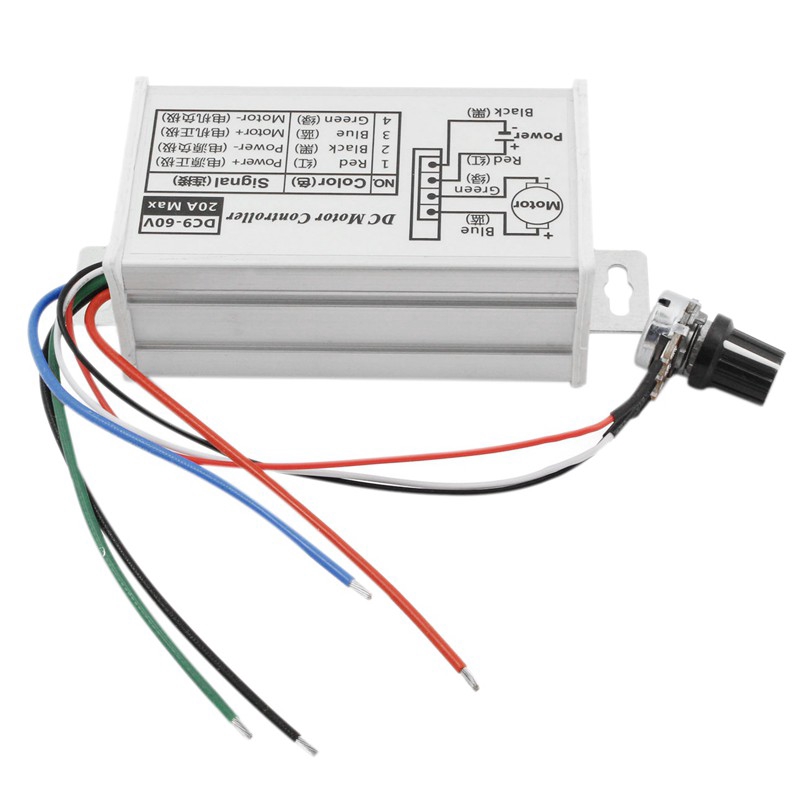 Bộ điều khiển tốc độ động cơ vô cấp DC 9-60V PWM 12V 24V 60V MAX 20A điều chỉnh độ rộng xung