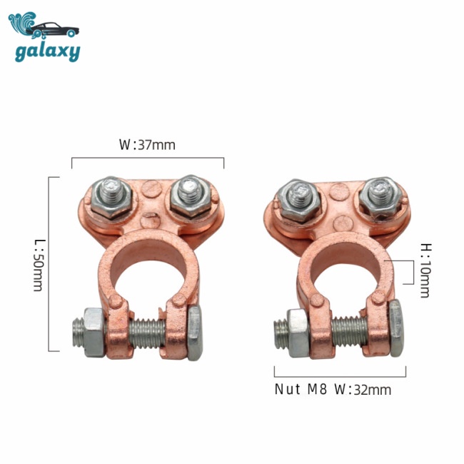 Galaxy Bộ 2 Đầu Kẹp Nối Pin 12V