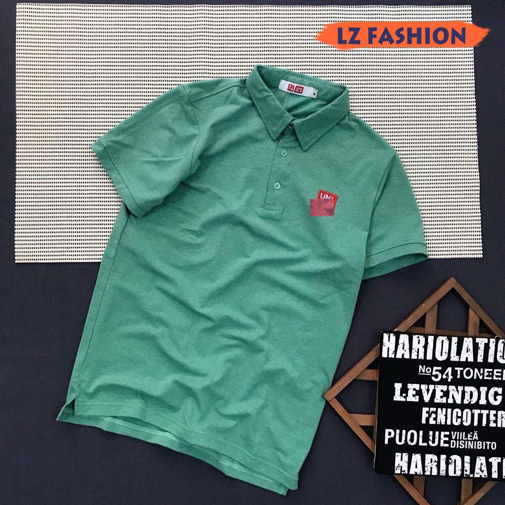 Áo thun nam tay ngắn có cổ logo thêu đơn giản - LZ FASHION - PS002