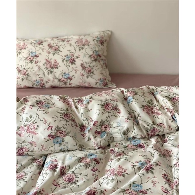 Set chăn ga cotton living hoa nhí nhập khẩu Hàn Quốc