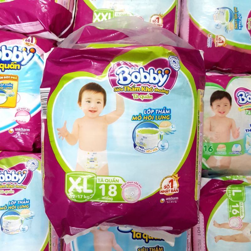 (THANH LÝ) Tả quần Bobby gói nhỏ M22/M18/L20/L16/XL18/XL14/XXL16