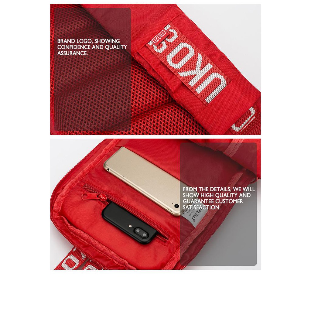 Túi thể thao đeo chéo Ozuko có cổng sạc USB chất lượng cao
