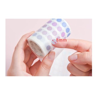 (WT01) Cuộn Washi Tape Nhiều Màu Chấm Tròn