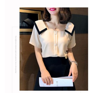 ÁO CỔ SEN PHỐI MÀU DỄ THƯƠNG💖FREESHIP💖