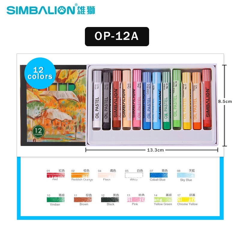 Simbalion Bút Sáp 12 / 24 / 36 Màu Mềm Mại Tiện Dụng