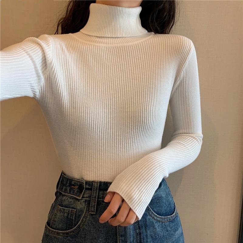 Áo LEN TĂM cổ lọ tay dài thời trang thu đông nhiều màu tùy chọn cho nữ