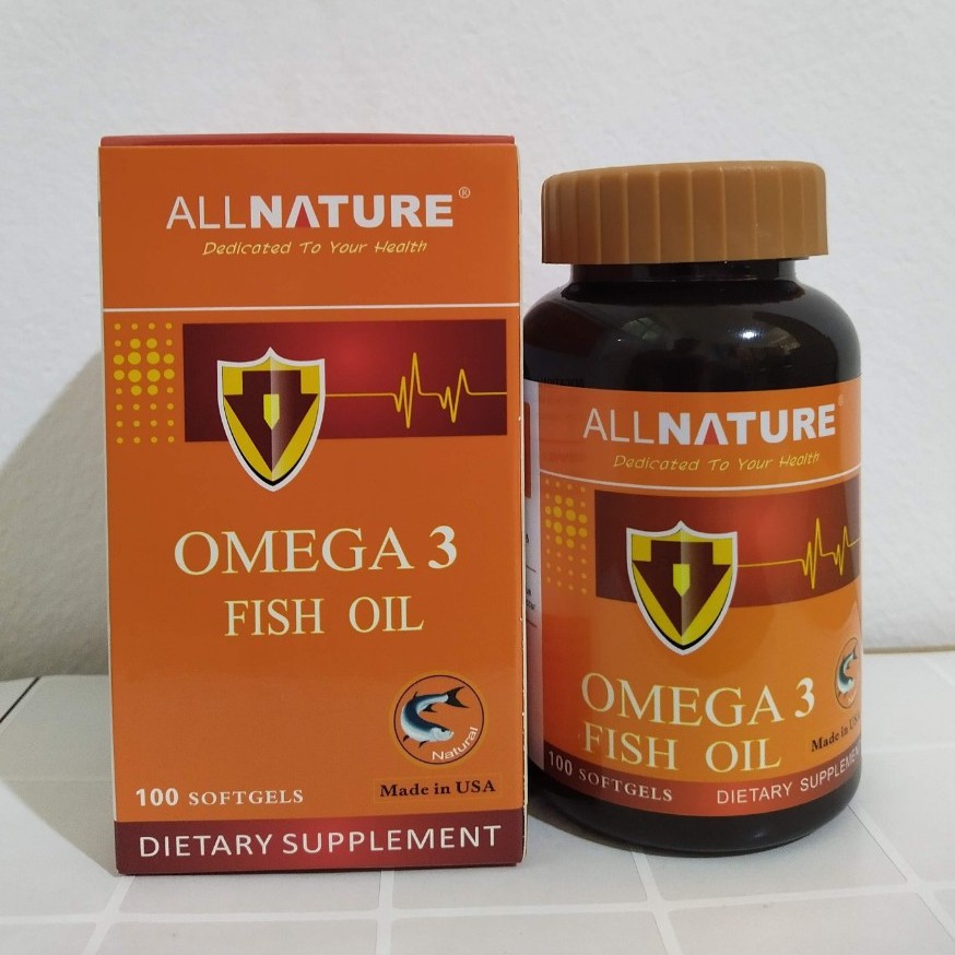 Dầu cá Omega 3 Fish Oil Allnature- Hỗ trợ bổ sung EPA, DHA giúp bổ não, sáng mắt, ngăn ngừa bệnh tim mạch (100 viên)