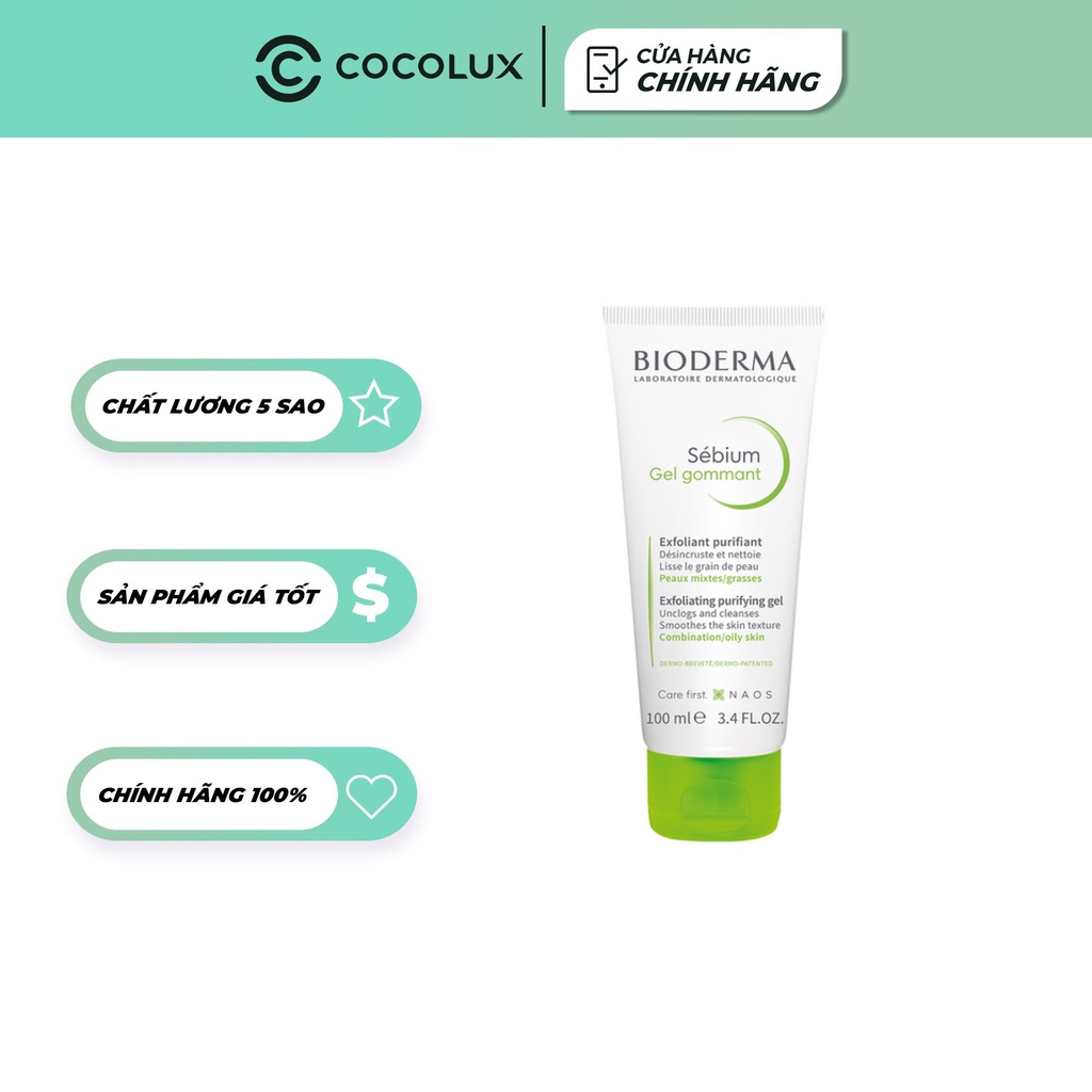 [Công Ty, Tem Phụ] Tẩy Da Chết Bioderma Sebium Gel Gommant 100ml - [Coco shop]