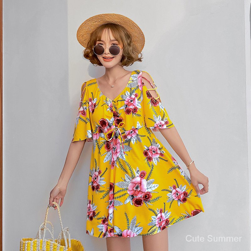 Bộ Đồ Bơi Mỏng Che Bụng Plus Size In Họa Tiết Gợi Cảm Cho Nữ | BigBuy360 - bigbuy360.vn