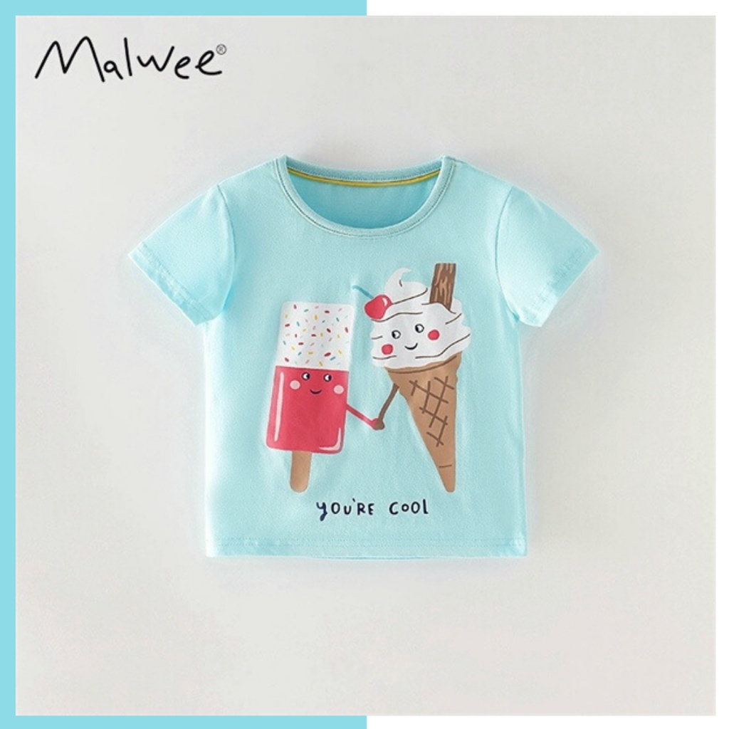 Áo thun hè cotton Malwee xanh que kem 7215 cho bé gái 2-8 tuổi Mẫu mới 2022 - Little Maven Official Store