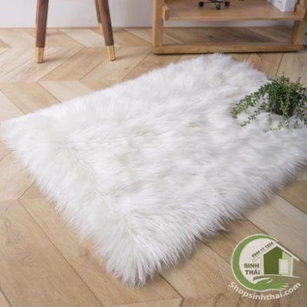 Thảm lông xù màu trắng - thảm trang trí - chụp hình ảnh