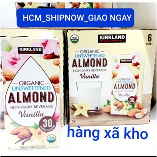 sữa gạo hạnh nhân Kirkland  946ml hộp, organic không đường,-USA