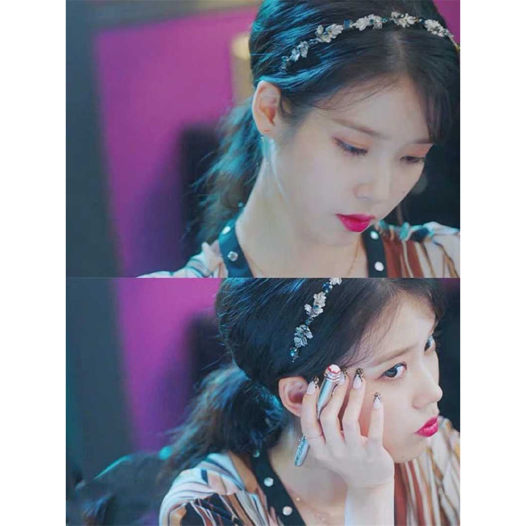 Cài tóc đính đá hình lá xinh xắn dành cho nữ