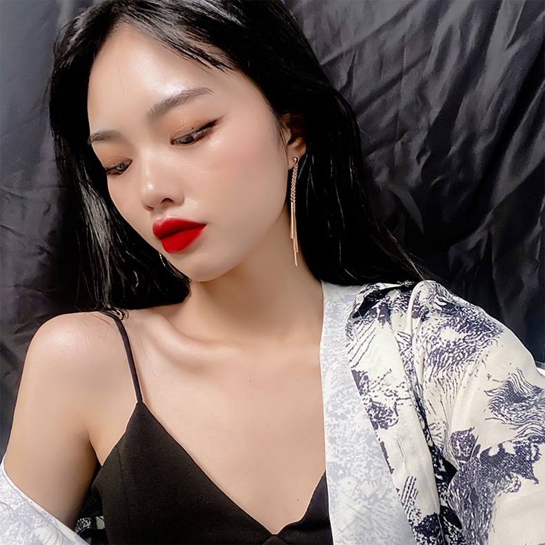 Bông tai titan 3 thanh rỗng E1-110A - CAM KẾT KHÔNG GỈ, KHÔNG BAY MÀU - BẢO HÀNH 12 THÁNG