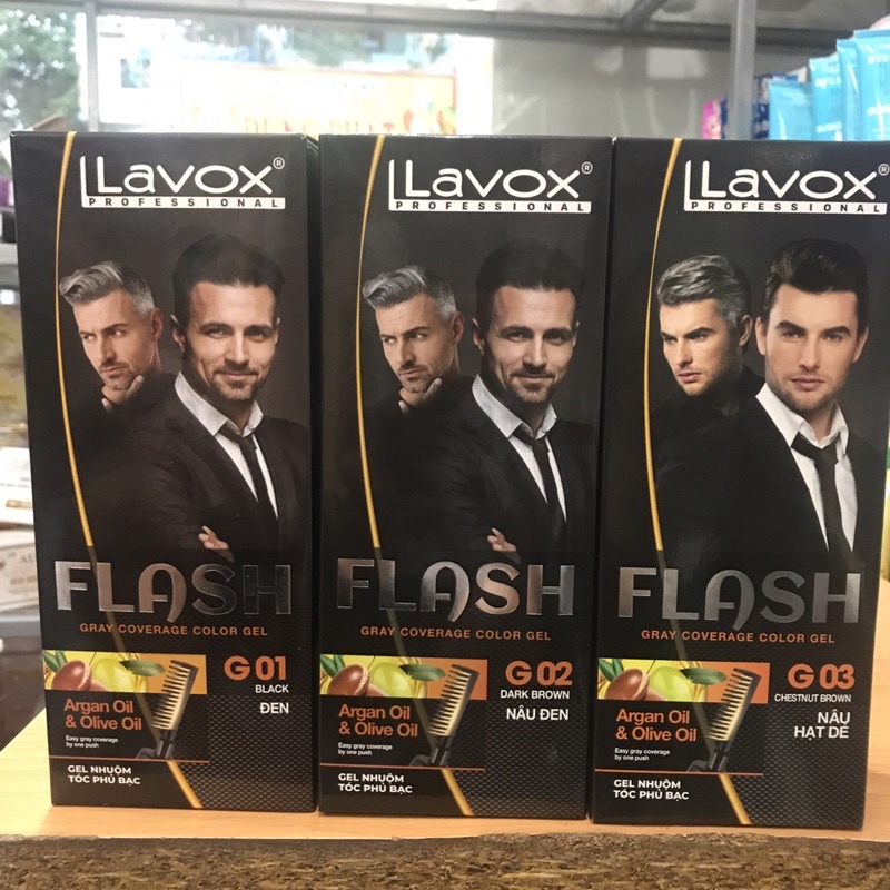 Gel Nhuộm Tóc Phủ Bạc GLASH 100% Bằng Thảo  Dược LAVOX 150ml