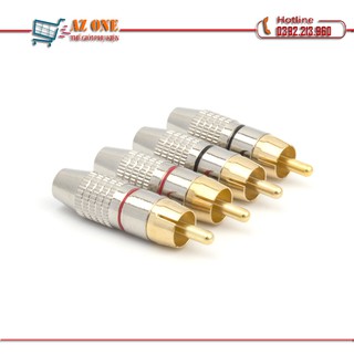 Bộ 02 đầu jack av rca hoa sen bạc cao cấp