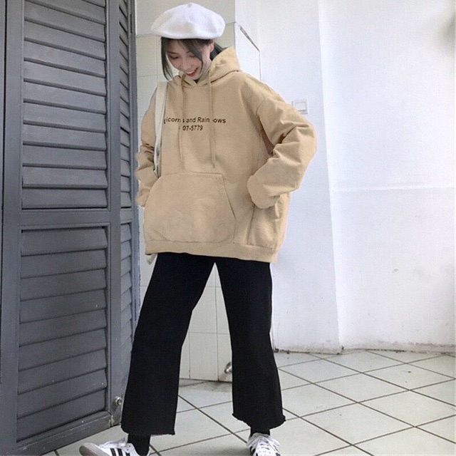 ÁO HOODIE NỮ IN UNICORNS, FORM 40-70KG VẢI NỈ BÔNG MỀM MỊN