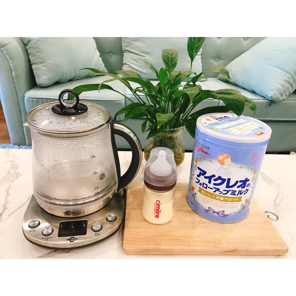 Ấm đun nước pha sữa pha trà thủy tinh Hàn Quốc Bbcooker 2 lít - Có menu chưng yến, nấu chè, hầm, sữa chua, nấu cháo