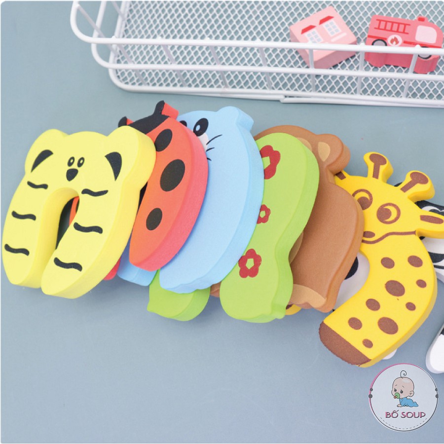 Xốp chặn cửa chống kẹt tay an toàn cho bé có nhiều hoạ tiết hình thú đáng yêu Shop Bố Soup