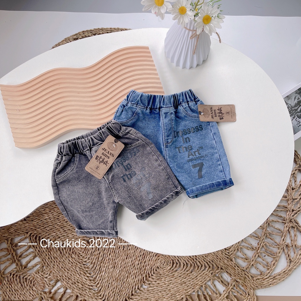 Quần short jean số 7 bé trai