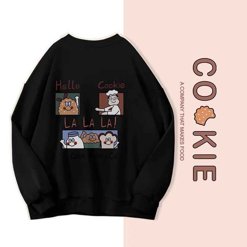 [Mẫu Mới] Áo Nỉ Cotton Dài Tay Nam Nữ Cổ Tròn Unisex Form Rộng Bo Gấu Phối Họa Tiết Chữ COOKIE Zenkonu TOP NAM 1000195 | BigBuy360 - bigbuy360.vn