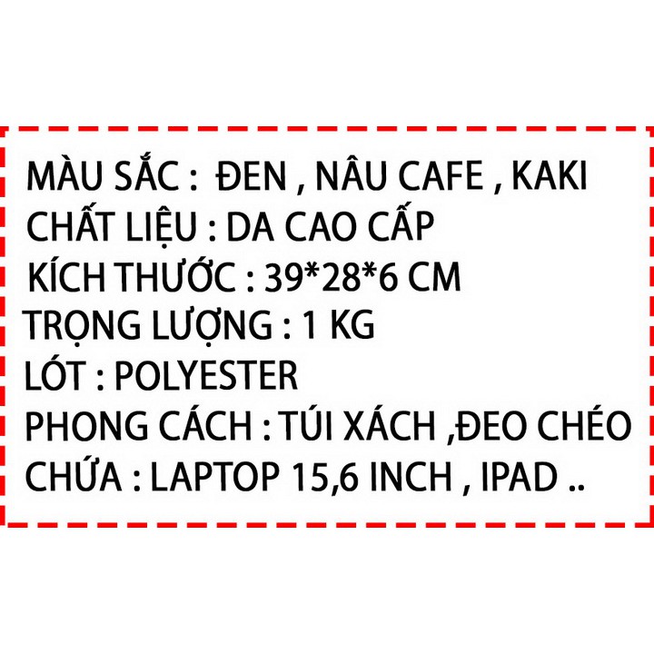 Cặp xách công sở văn phòng Da Cao Cấp chứa laptop 15,6 inch-Cặp Laptop Jeep công sở-Tuxa