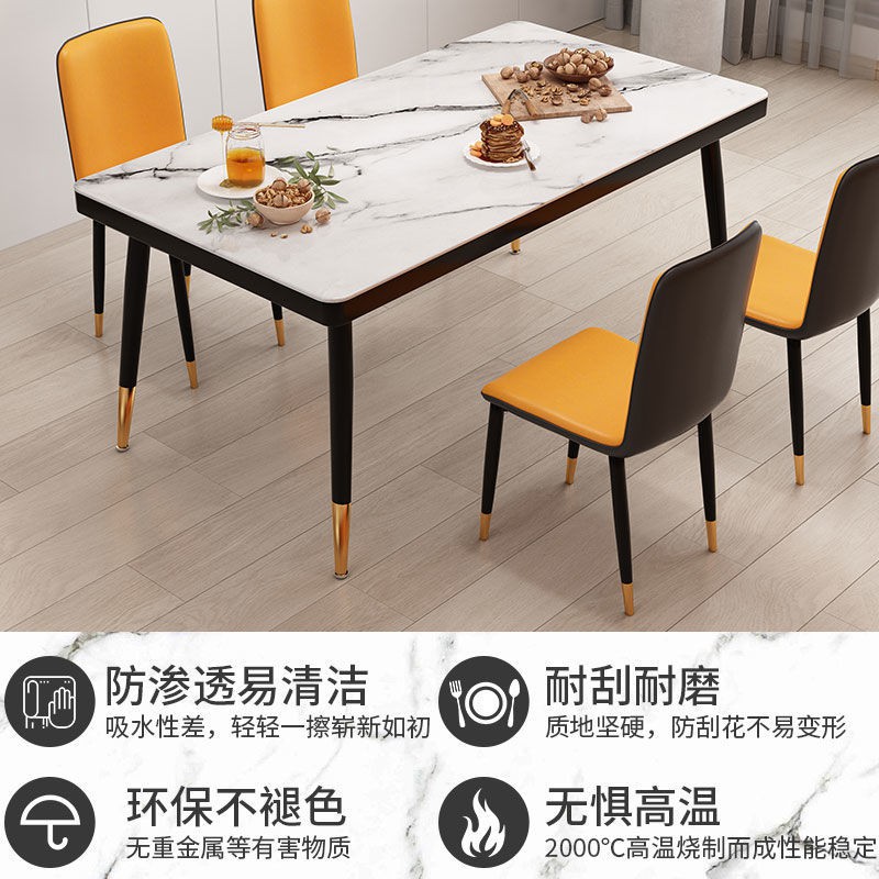 Bộ bàn ghế ăn mặt kính sang trọng ánh sáng bắc âu kết hợp căn hộ nhỏ 4 người 6 đơn giản hiện đại cho gia đình hìn