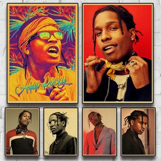 Mô Hình poster rapper rocky rapper Cổ Điển Bằng Giấy kraft Trang Trí Nhà Cửa