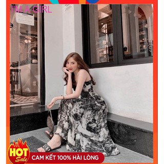[Hàng Loại 1] Váy maxi 2 dây loang về hàng [Ảnh thật tự chụp]