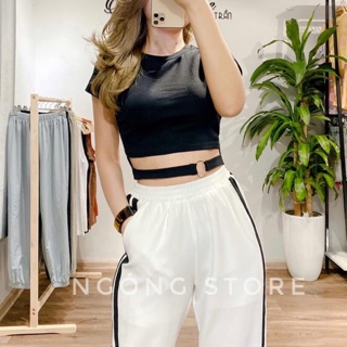 Set áo crotop quần thun