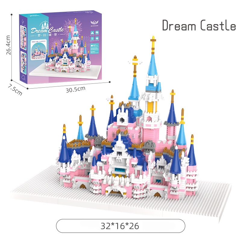 Đồ Chơi Lắp Ráp Lâu Đài Disney Cỡ Nhỏ Dễ Thương Cho Bé Gái