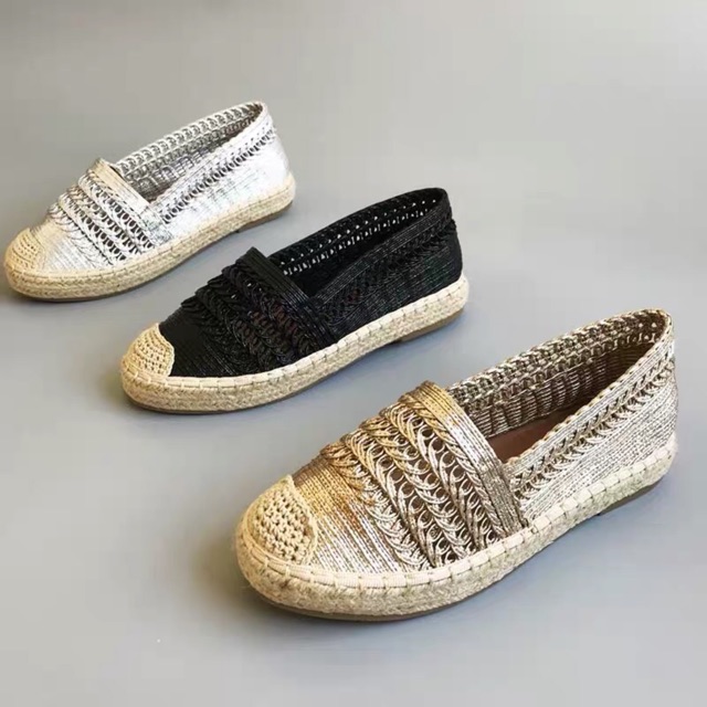 Giày slipon cói phủ bóng siêu đẹp xuất khẩu mẫu mới 2020