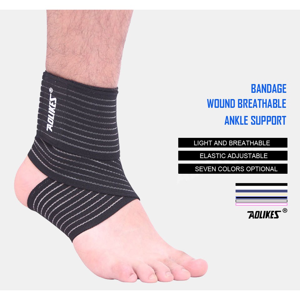 Băng bảo vệ mắt cá chân AOLIKES A-1520 đàn hồi hỗ trợ khớp cổ chân sport ankle support