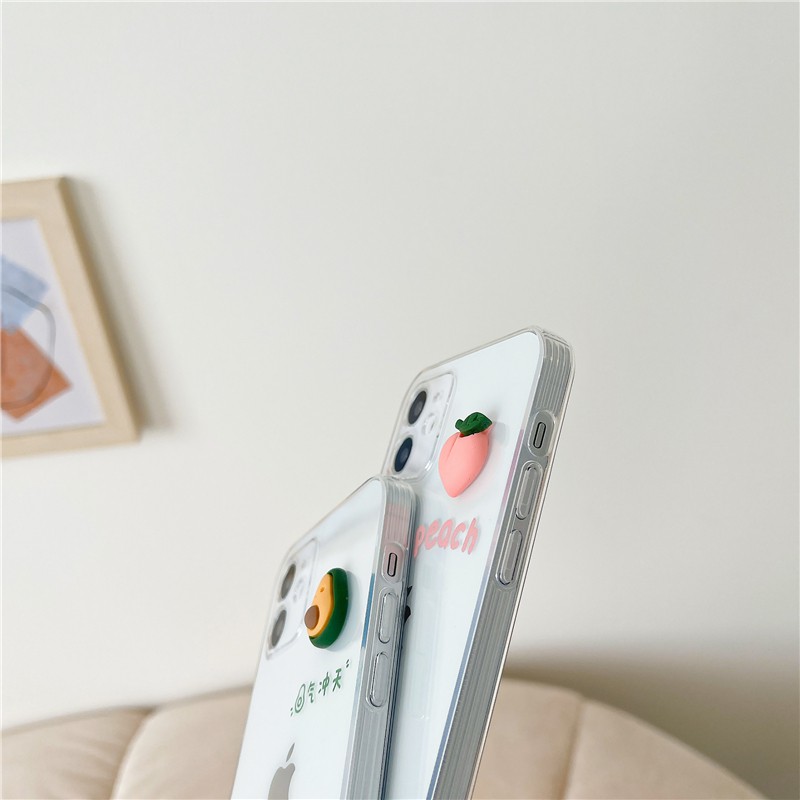 Ốp lưng iphone trong cạnh hình vuông bơ đào 6plus/6/6splus/7/7plus/8/8plus/x/xr/xs/11/12/pro/max/plus/promax-Awifi B3-13 | BigBuy360 - bigbuy360.vn