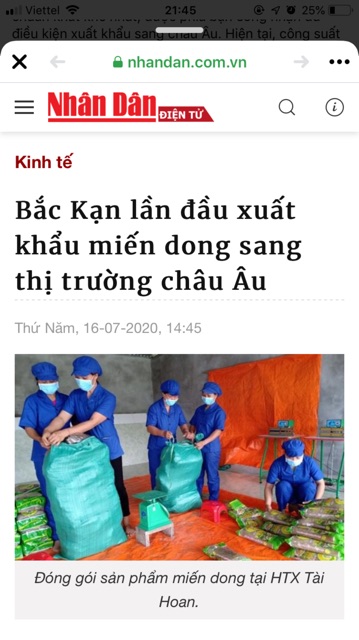 Miến dong sạch tài hoan - Bắc Cạn  túi 0,5kg