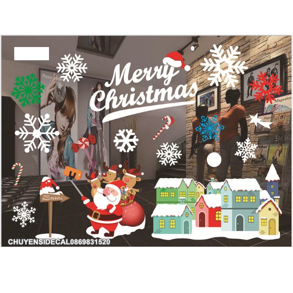 Decal trang trí tường Noel - Chirstmas Sắc Màu