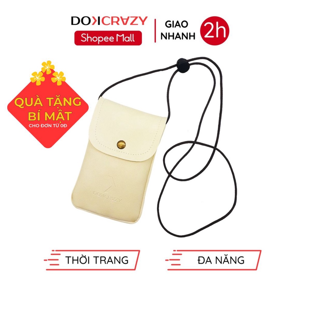 Túi da đựng đồ chống nước có dây đeo DOKCRAZY đa năng đựng kính, điện thoại,thẻ tiện dụng